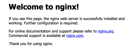 nginx welcome message
