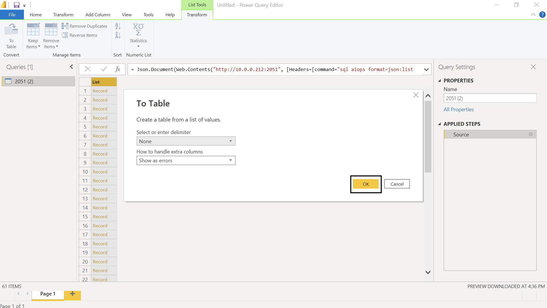 value conversion form